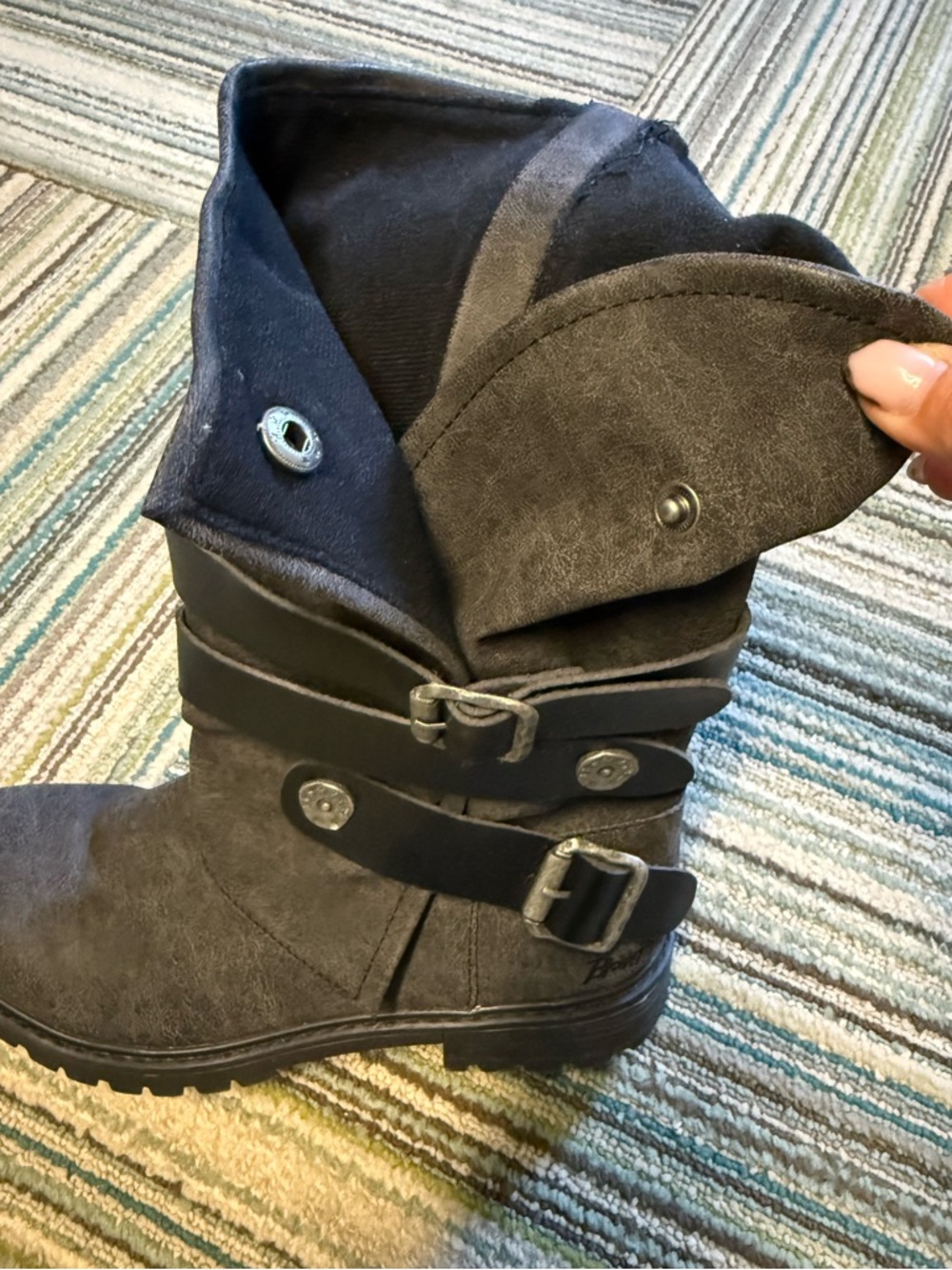 Blowfish Malibu Rider Moto Boots Black | Buckle Strap Vegan Boots | Size 7 - Picture 11 of 11